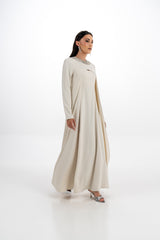 Embellished Collar Dress with Long Cardigan