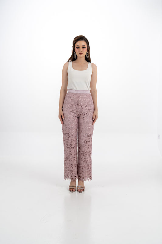 Lace Wide-Leg Pants