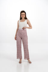Lace Wide-Leg Pants