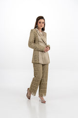 Satin Panel Embroidered Lace Jacket