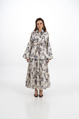 Floral Jacquard Pleated Skirt