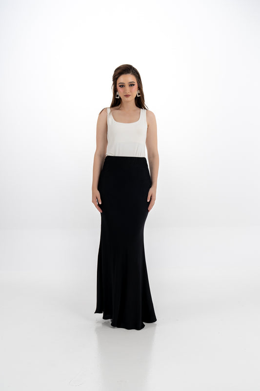 Flared Maxi Skirt with Smooth Finish