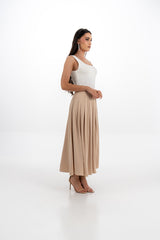 Flowy Pleated Midi Skirt