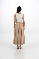 Flowy Pleated Midi Skirt