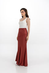 Satin-Finish Maxi Skirt