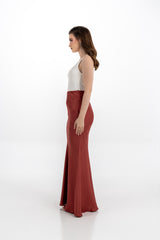 Satin-Finish Maxi Skirt