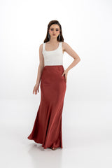 Satin-Finish Maxi Skirt