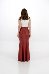 Satin-Finish Maxi Skirt