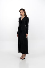 Maxi Dress with Lead Dot Embellishments & Front Knot Detail