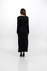 Maxi Dress with Lead Dot Embellishments & Front Knot Detail