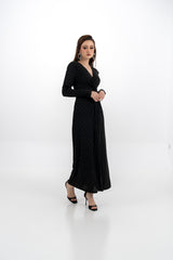 Maxi Dress with Lead Dot Embellishments & Front Knot Detail