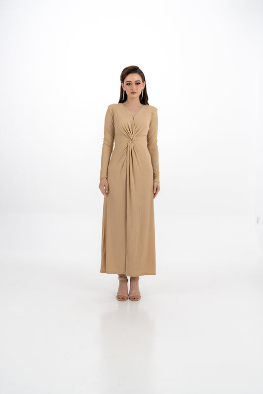 Maxi Dress with Lead Dot Embellishments & Front Knot Detail