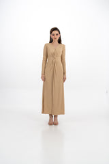 Maxi Dress with Lead Dot Embellishments & Front Knot Detail