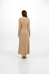 Maxi Dress with Lead Dot Embellishments & Front Knot Detail