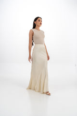 Satin-Finish Maxi Skirt