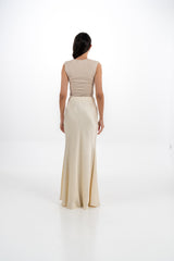 Satin-Finish Maxi Skirt