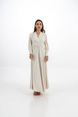 Sophisticated Wrapped Bodice Maxi Dress