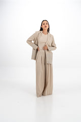 High-Waisted Wide-Leg Pleated Pants