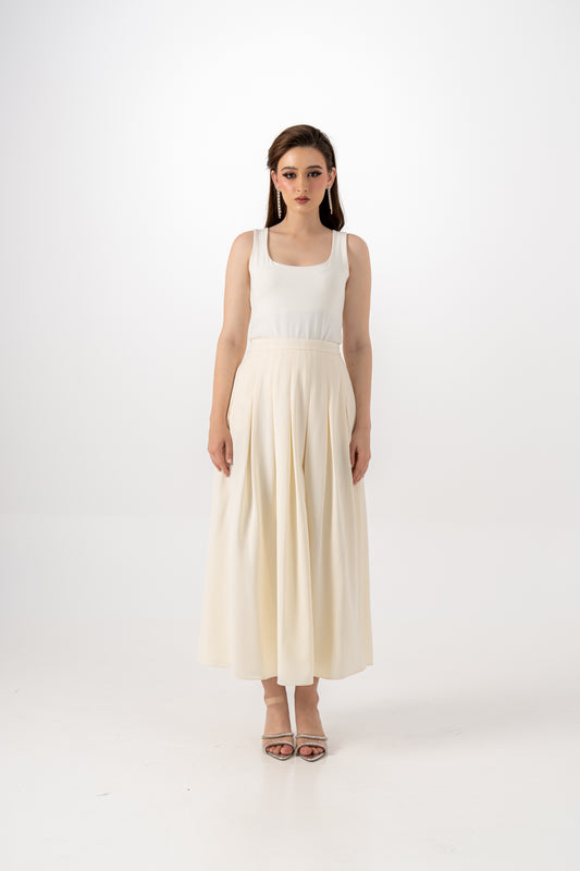 Flowy Pleated Midi Skirt