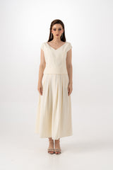 Flowy Pleated Midi Skirt