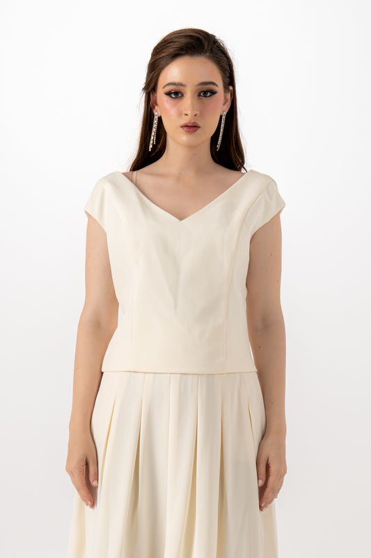 Sweetheart Neck Cap Sleeve Top