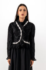 فستان ماكسي فاخر مع جاكيت مطرّز قابل للإزالة