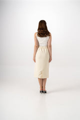 Embellished Midi Skirt with Back Slit