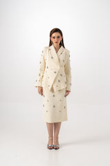 Embellished Midi Skirt with Back Slit