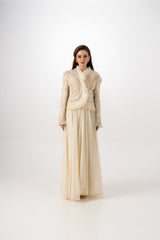 Luxurious Maxi Dress with Removable Embellished Jacket