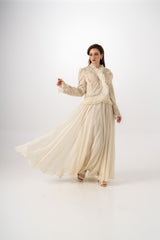 Luxurious Maxi Dress with Removable Embellished Jacket