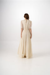 Luxurious Maxi Dress with Removable Embellished Jacket