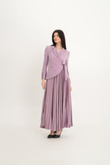 Embellished Wrap Blazer Dress with Pleated Skirt