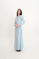 Asymmetrical Beaded Cut-Out Maxi Dress