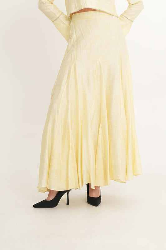 تنورة ماكسي منسابة بنقشة ناعمة