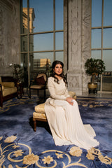 فستان ماكسي مطرز بكسرات - أناقة مثالية للمناسبات والسهرات