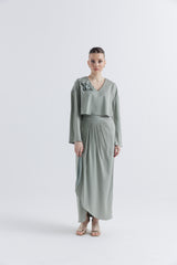 تنورة ماكسي بقصة توليب وطيات أمامية