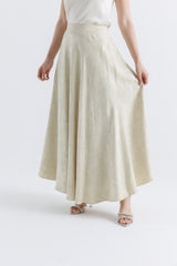 تنورة واسعة من جاكارد الساتان