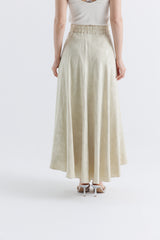 تنورة واسعة من جاكارد الساتان