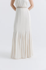 Embellished Waist Pleated Maxi Skirt - Montania Shop