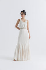 Embellished Waist Pleated Maxi Skirt - Montania Shop