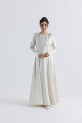 Radiant Crystal-Studded Satin Gown