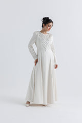 Radiant Crystal-Studded Satin Gown