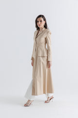 Tailored Belted Long Coat Dress