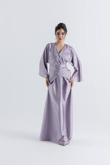 Elegant Wrap-Effect Satin Maxi Dress
