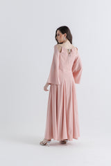 Crystal-Strap Cold Shoulder Gown