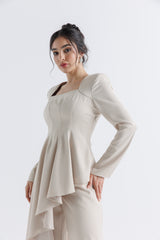 Asymmetrical Tailored Crepe Blouse