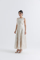 Floral Textured A-Line Jacquard Dress