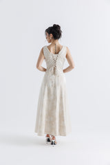 Floral Textured A-Line Jacquard Dress