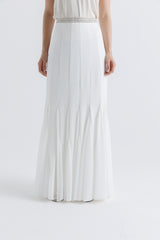 تنورة ماكسي بكسرات وخصر مزين