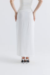 Draped Tulip-Cut Maxi Skirt